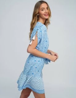 Maya Mini Dress - Blue And White -Fashionable Swimwear Store Maya Dress 6