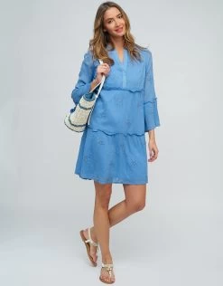 Mercedes Kaftan - Blue -Fashionable Swimwear Store Mercedes Coverup Blue 3