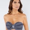 Capri Bandeau Bikini Top - Navy Stripe 1 Capri Bandeau Bikini Top - Navy Stripe -Fashionable Swimwear Store NF Capri BANDEAU BIKINI Top
