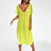 V Back Dress - Lemon 1 V Back Dress - Lemon -Fashionable Swimwear Store PITUSA VBack LEMON