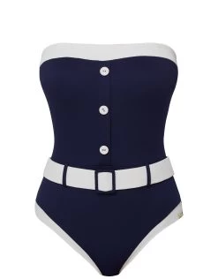 Pitusa Bandeau Swimsuit - Navy And White 9 Pitusa Bandeau Swimsuit - Navy And White -Fashionable Swimwear Store Pitusa42670064