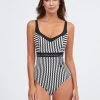 Portofino Underwired Swimsuit - Black And White -Fashionable Swimwear Store Portofino0586