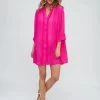 Reeva Shirt - Fuchsia -Fashionable Swimwear Store Reeva Beach Shirt Pink 1