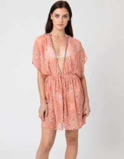 Rhodes Kaftan - Coral
