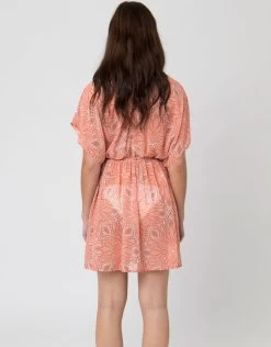 Rhodes Kaftan - Coral -Fashionable Swimwear Store Rhodes Kaftan back