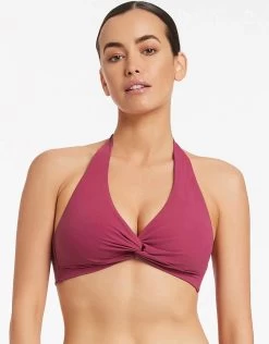 Jetset D DD Twist Front Bikini Top - Orchid