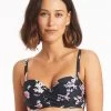 Martini Twist Bandeau Bikini Top - Black -Fashionable Swimwear Store S62 SL3074MR TOP