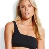Seafolly Active One Shoulder Bandeau Bikini Top - Black -Fashionable Swimwear Store SF ACtive ONE SHOULDER TOP Black