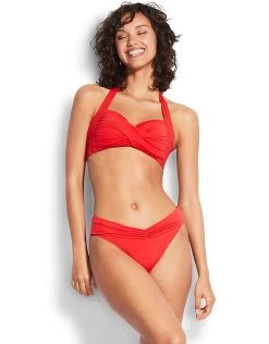Seafolly Collective Twist Soft Cup Halter Bikini Top - Chilli Red -Fashionable Swimwear Store SF Seafolly CHILLI TSCH Alt 56c34d8f bfa8 422d a609 39e940909bb7