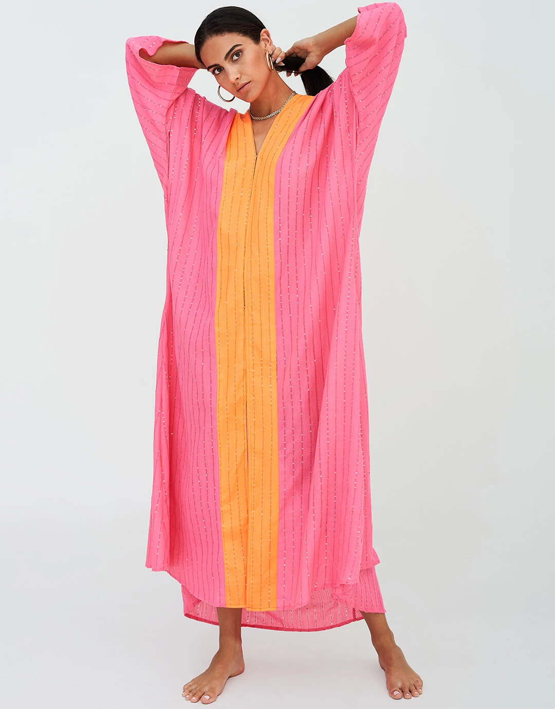 Sequin Kimono - Hot Pink 4 Sequin Kimono - Hot Pink - Image 2