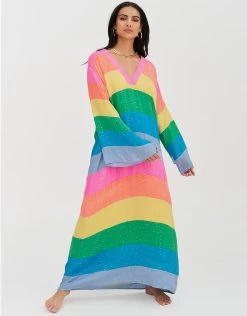 Sequin Rainbow Kaftan - Brights 9 Sequin Rainbow Kaftan - Brights -Fashionable Swimwear Store SRK BRI 6