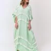 Silky Tassel Kaftan - Pistachio -Fashionable Swimwear Store STK PST