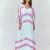 Silky Tassel Kaftan - Sky Blue