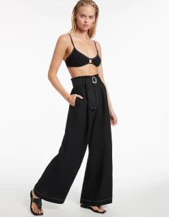 Jetset High Waist Beach Trouser - Black