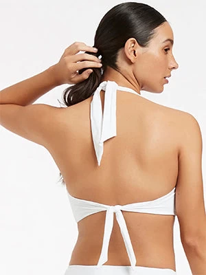 Jetset D DD U Trim Halter Bikini Top - White 6 Jetset D DD U Trim Halter Bikini Top - White - Image 4