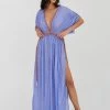Tulum Braided Sleeve Dress - Periwinkle