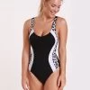 Leopard Panel V Back Swimsuit -Fashionable Swimwear Store V Back Suit Front