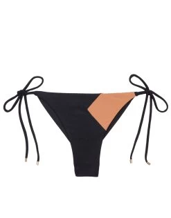 Black Solid Dixie Tie Side Full Bikini Bottom