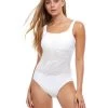 Profile Sheer Pleasure Square Neck Swimsuit - White 1 Profile Sheer Pleasure Square Neck Swimsuit - White -Fashionable Swimwear Store X22162006 100 F