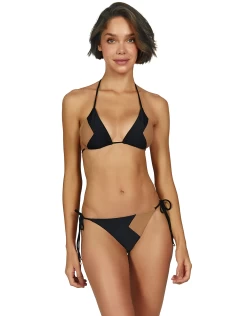 Black Solid Dixie Tie Side Full Bikini Bottom -Fashionable Swimwear Store black dixie bikini