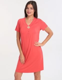 Short Sleeve Dress - Red -Fashionable Swimwear Store charmor short sleeve dress red 4