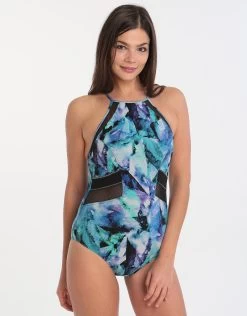 Profile Moonstone Sports High Neck One Piece - Blue