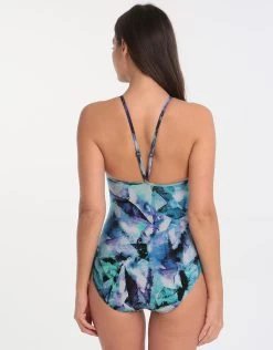 Profile Moonstone Sports High Neck One Piece - Blue -Fashionable Swimwear Store gottex profile moonstone sports high neck one piece blue 3