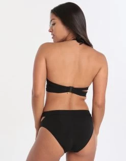 Jetset Banded Regular Side Split Pant - Black -Fashionable Swimwear Store jets jetset banded regular side split pant white 3