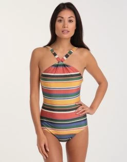 Azteca Halter Ring Maillot - Print -Fashionable Swimwear Store lenny niemeyer azteca halter ring maillot print 5