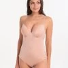 Pretty Wild Padded Plunge Swimsuit - Rose Gold -Fashionable Swimwear Store lepel london pretty wild padded plunge swimsuit rose gold