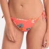 Tropical Tie Side Pant - Malibu Red -Fashionable Swimwear Store lepel london tropical tie side pant malibu red