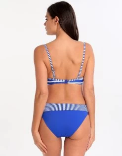 Riviera Moulded Plunge Bikini Top - Blue And White -Fashionable Swimwear Store lepel riviera moulded plunge bikini top blue and white 3