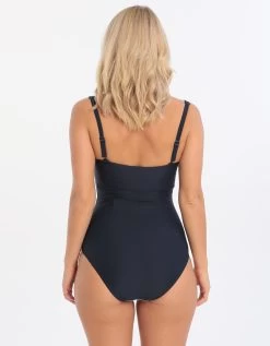 Above Board Square Neck One Piece - Navy -Fashionable Swimwear Store moontide above board square neck one piece navy 3