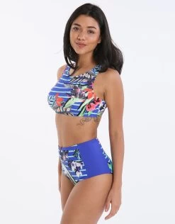 Eden Panelled 50s Pant - Stripe -Fashionable Swimwear Store moontide eden panelled 50s pant stripe 5