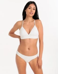 Seafolly Swim Quilted Fixed Tri Bikini Top - White -Fashionable Swimwear Store seafolly quilted fixed tri white 4