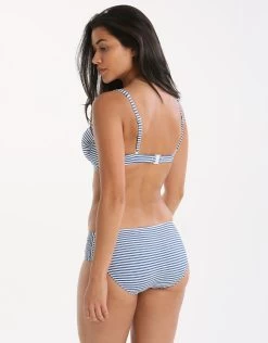Seafolly Riviera Stripe DD Cup Bustier - French Blue Marle -Fashionable Swimwear Store seafolly riviera stripe dd cup bustier french blue marle 3