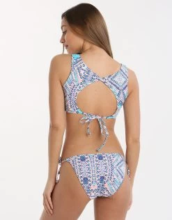 Sunseeker Mexican Oasis Tie Side Hipster Pant - Turquoise -Fashionable Swimwear Store sunseeker mexican oasis tie side hipster pant turquoise 3