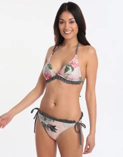 Ted Baker Palace Gardens Triangle Frill Bikini Top - Grey -Fashionable Swimwear Store ted baker palace gardens triangle frill bikini top grey 3