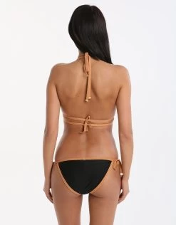 Solid Piping Tie Side - Black -Fashionable Swimwear Store vix solid piping tie side black 3